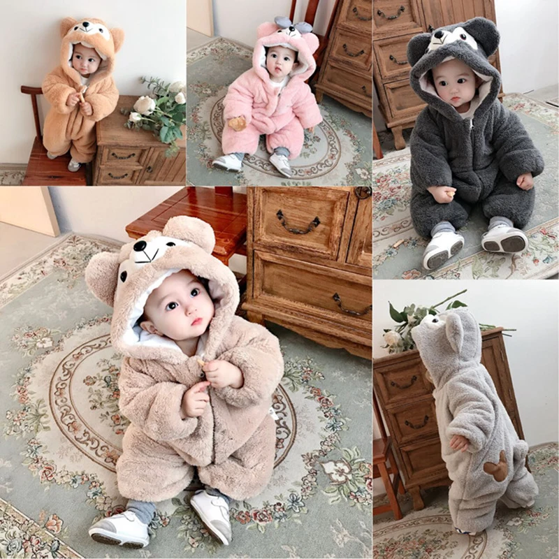 Newborn Baby Cartoon Rompers Autumn Winter Infant Girls Flannel Overall Boys Jumpsuit Cute Bear Kids Hooded Clothes
Newborn Baby Cartoon Rompers Autumn Winter Infant Girls Flannel Overall Boys Jumpsuit Cute Bear Kids Hooded Clothes