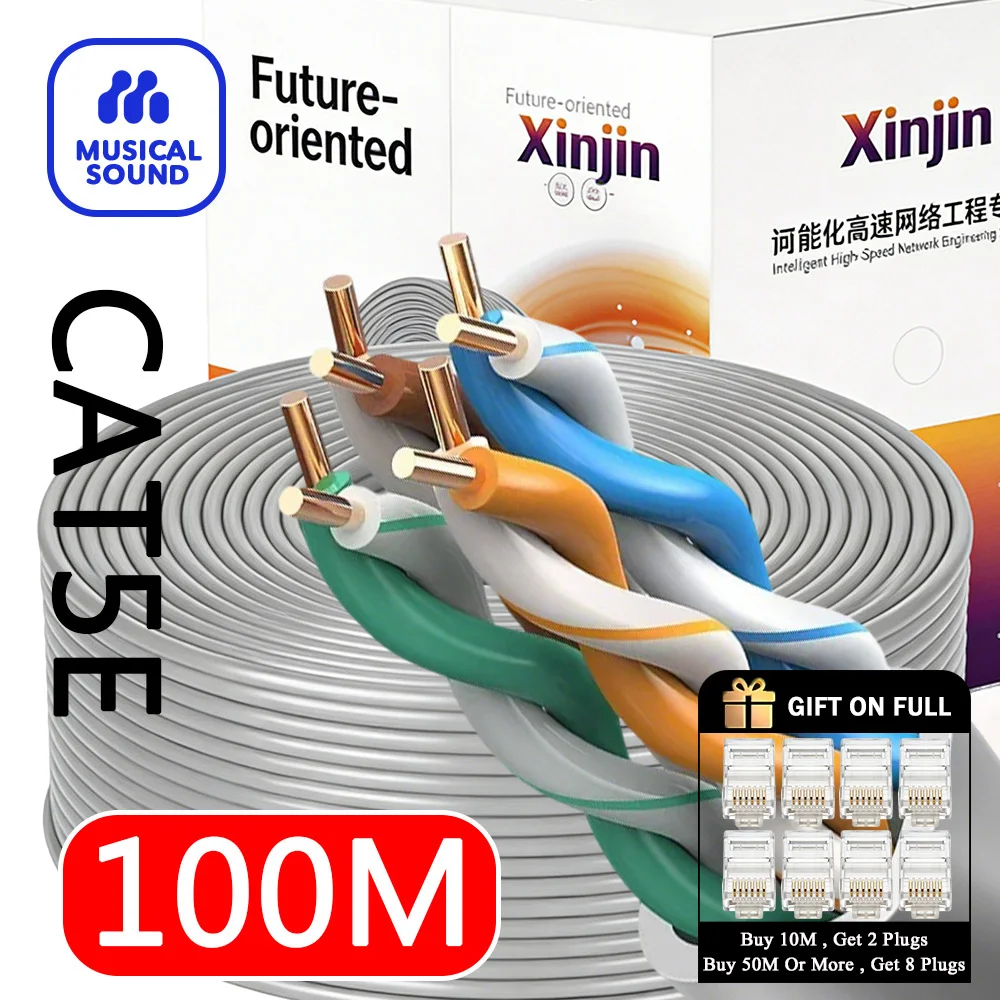 100M Cat5e Ethernet Cable Wire Category 5E Network Cable Cat 5e Internet Cords Cable For Monitoring Engineering Computer
100M Cat5e Ethernet Cable Wire Category 5E Network Cable Cat 5e Internet Cords Cable For Monitoring Engineering Computer