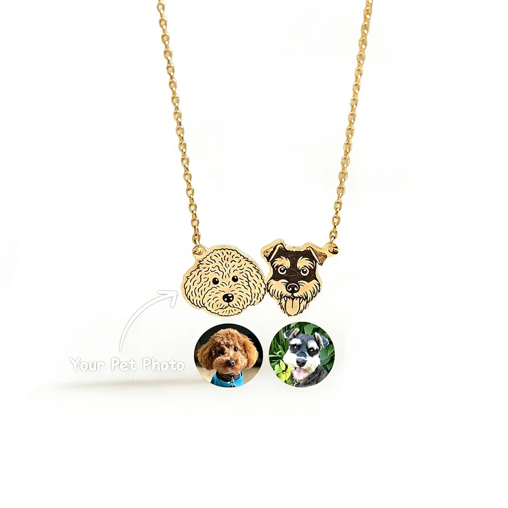 Personalized Pet Portrait Necklace with Name Customized Stainless Steel Laser Engraved Memorial Jewelry Gift for Family
Personalized Pet Portrait Necklace with Name Customized Stainless Steel Laser Engraved Memorial Jewelry Gift for Family