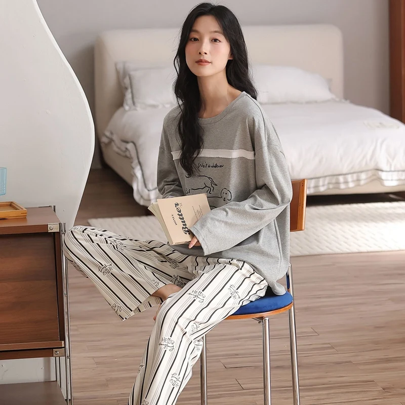 Новые весенние пижамные комплекты из 100% хлопка с длинными рукавами для женщин, корейская милая одежда для сна с героями мультфильмов, домашняя одежда, Pijama Mujer, домашняя одежда
Новые весенние пижамные комплекты из 100% хлопка с длинными рукавами для женщин, корейская милая одежда для сна с героями мультфильмов, домашняя одежда, Pijama Mujer, домашняя одежда