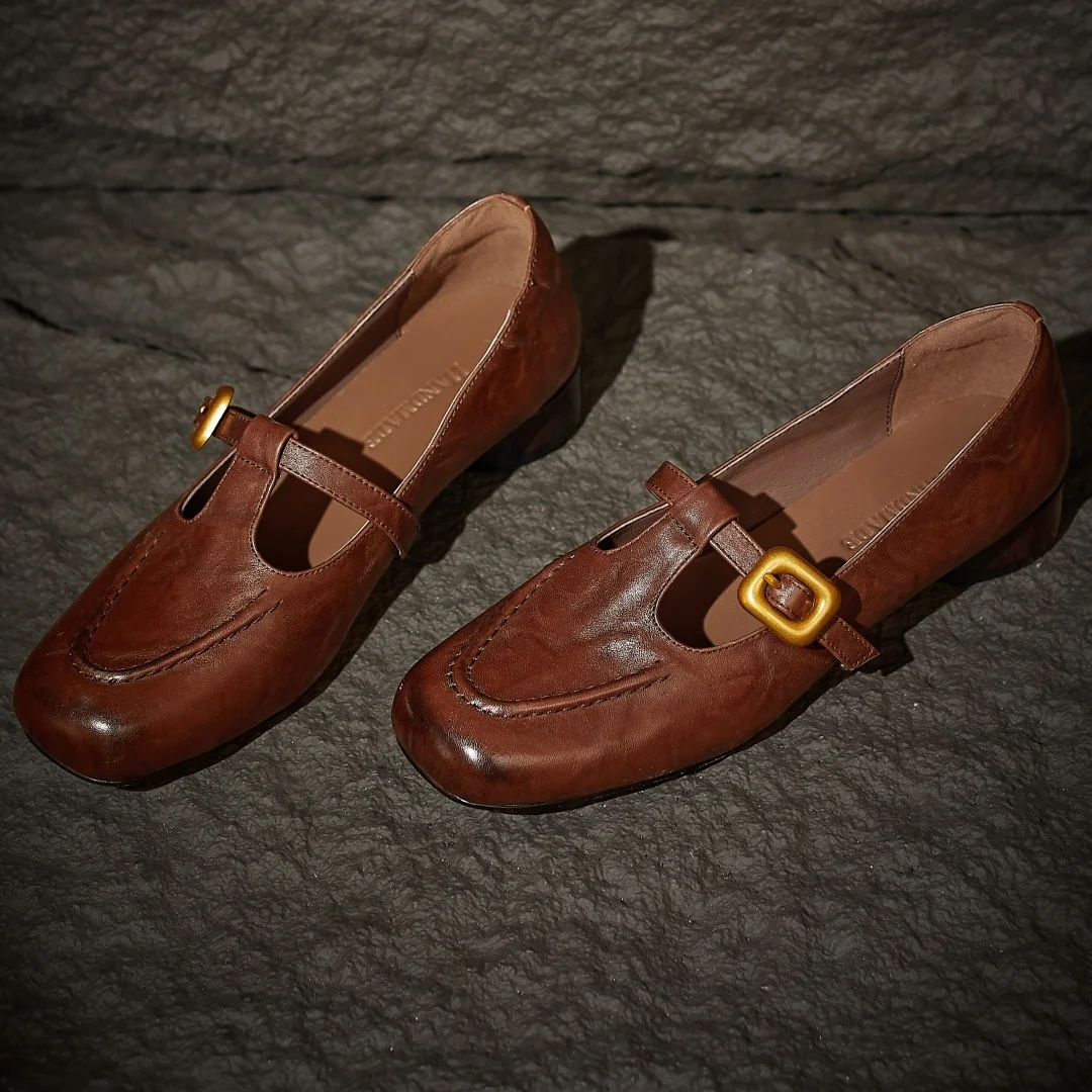 Women's cow leather round toe t-strap slip-on flats loafers high quality soft comfortable gradient color retro female dress shoe
Women's cow leather round toe t-strap slip-on flats loafers high quality soft comfortable gradient color retro female dress shoe