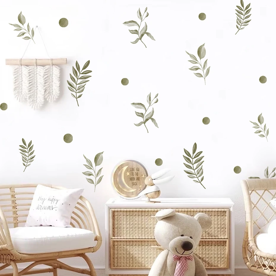 Watercolor Green Leaves Dots Wall Sticker Nursery Vinyl Wall Art Decals for Living Room Bedroom Kids Room Home Decor
Watercolor Green Leaves Dots Wall Sticker Nursery Vinyl Wall Art Decals for Living Room Bedroom Kids Room Home Decor