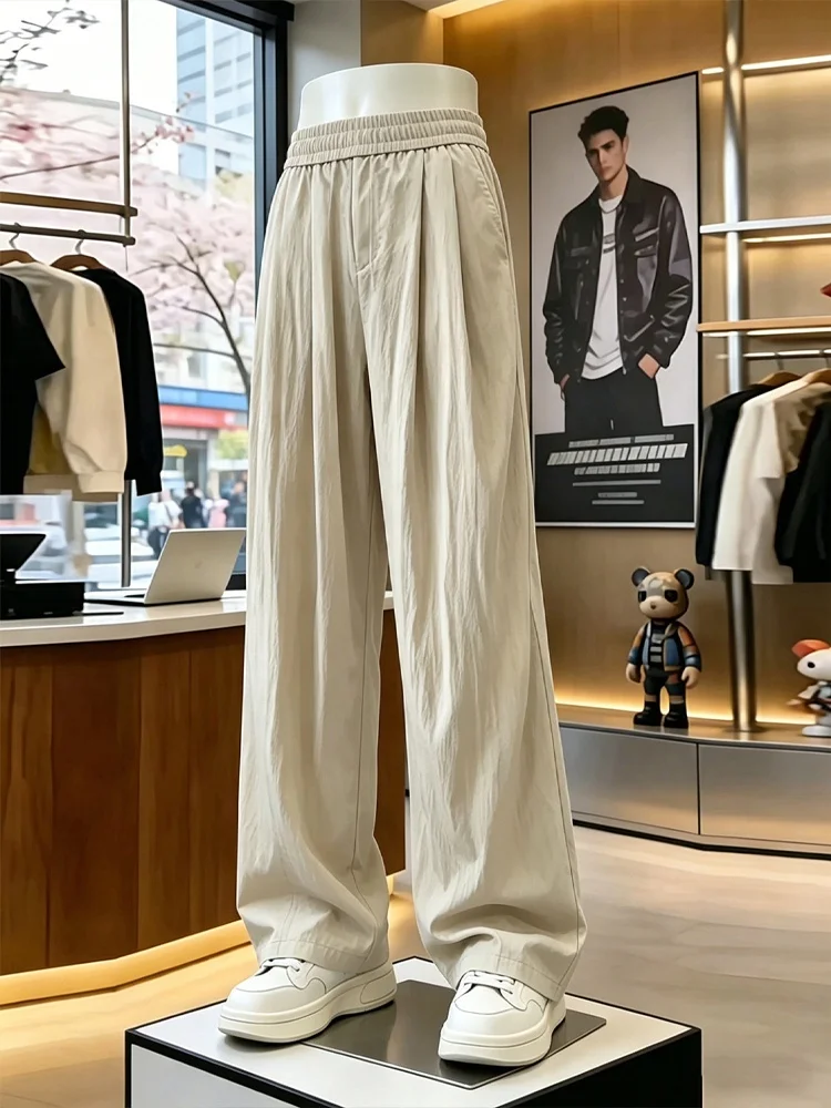 Quick Dry Ice Silk Men's Summer Thin Straight Leg Casual Pants Loose Fit Elastic Waistband Non Iron Sporty Long Trousers
Quick Dry Ice Silk Men's Summer Thin Straight Leg Casual Pants Loose Fit Elastic Waistband Non Iron Sporty Long Trousers