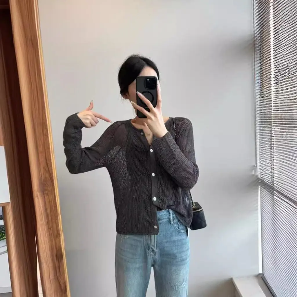 Lazy Tencel Linen Cardigan Classy Lyocell Cut out Shirt Top Knitted Outer Sun Protection Air Conditioning Blouse
Lazy Tencel Linen Cardigan Classy Lyocell Cut out Shirt Top Knitted Outer Sun Protection Air Conditioning Blouse