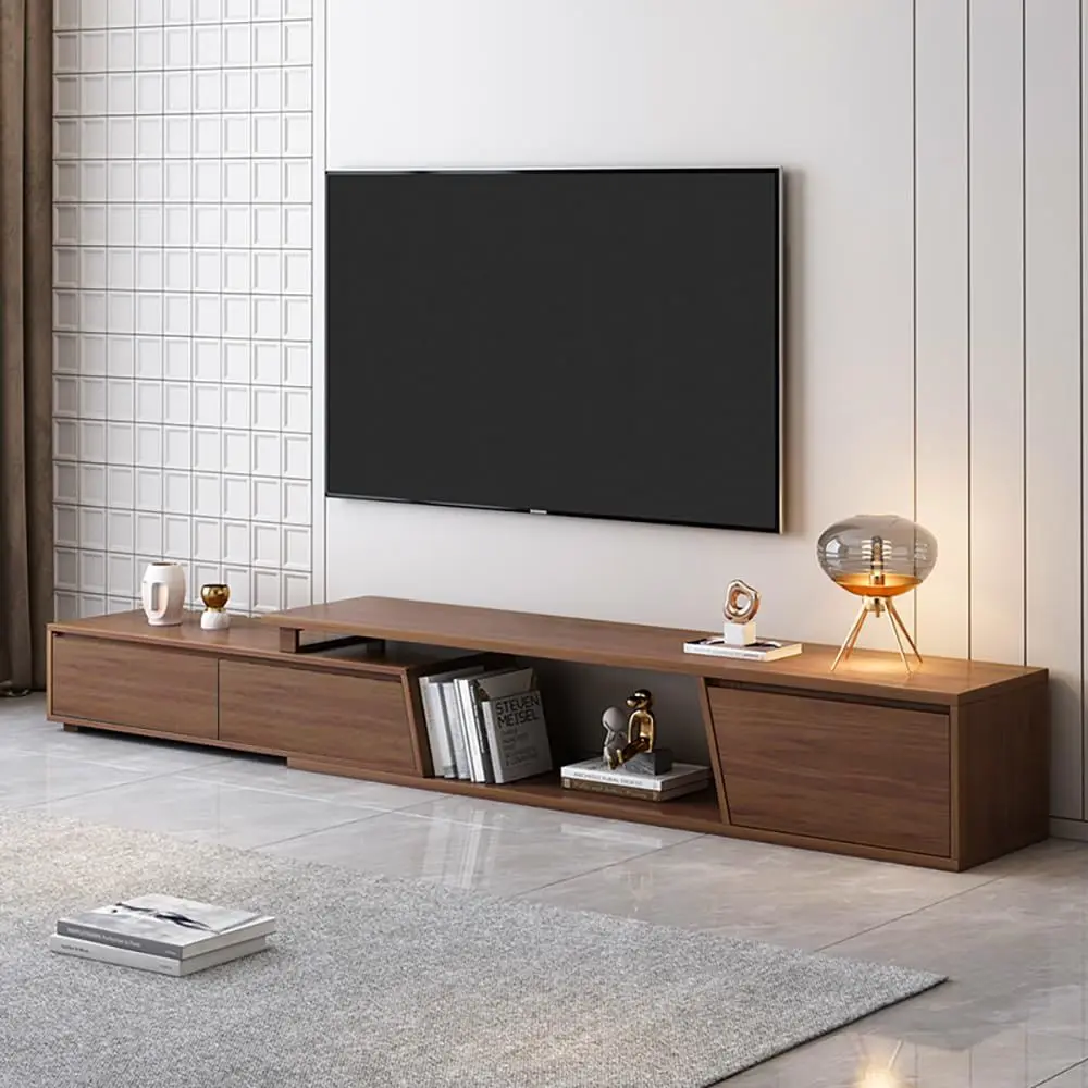 TV Stand for Living Room, Extendable Walnut TV Console, Minimalist Media Entertainment Center with 3 Drawers, Adjustable TV Sta
TV Stand for Living Room, Extendable Walnut TV Console, Minimalist Media Entertainment Center with 3 Drawers, Adjustable TV Sta