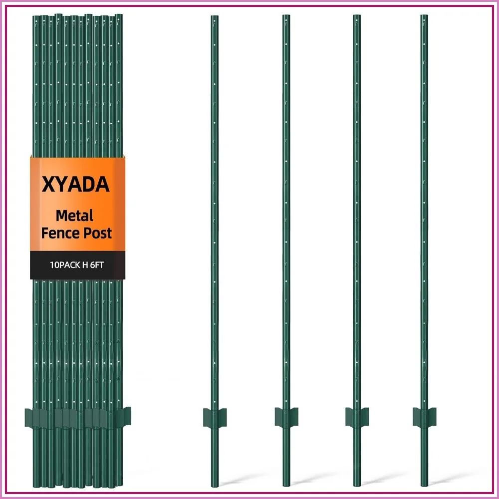 Metal Fence Post 6ft, Heavy Duty Garden Post Pack of 10 Green
Metal Fence Post 6ft, Heavy Duty Garden Post Pack of 10 Green