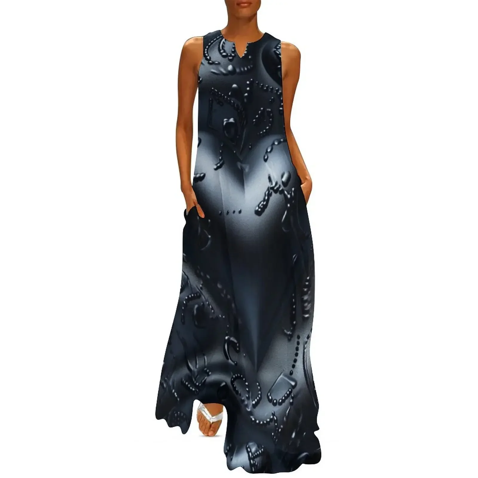 Black leather hearts texture Long Dress luxury women's party dress evening prom Evening gown Dress
Black leather hearts texture Long Dress luxury women's party dress evening prom Evening gown Dress