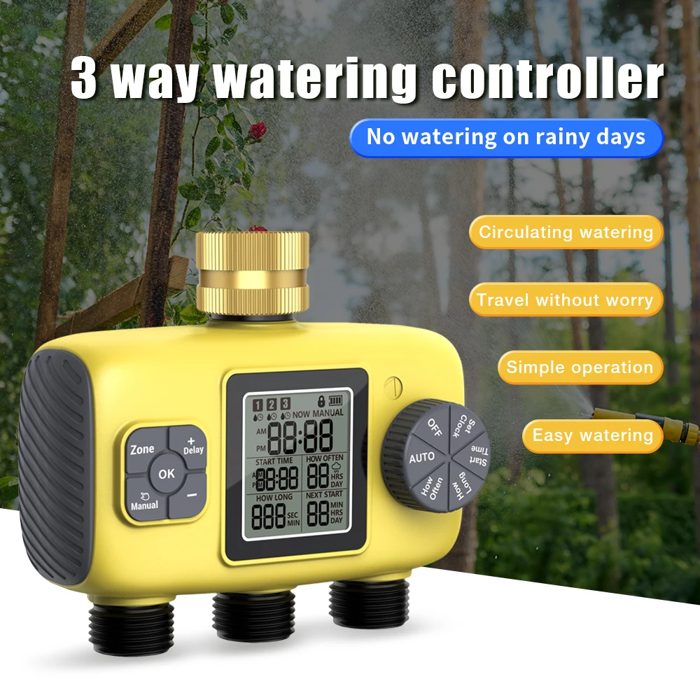 Automatic Sprinkler Timer Intelligent Irrigation Programmer Equipment 1/3-Outlet Digital Irrigation Timer for Lawns Yard Garden
Automatic Sprinkler Timer Intelligent Irrigation Programmer Equipment 1/3-Outlet Digital Irrigation Timer for Lawns Yard Garden