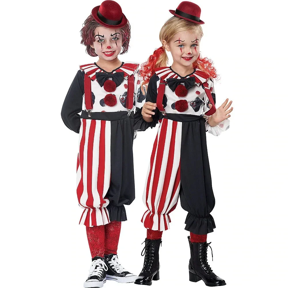 Circus Clown Cosplay Uniform Unisex Kids Funny Fancy Dress Halloween Costume Boys and Girls Circus Naughty Buffoon Costume
Circus Clown Cosplay Uniform Unisex Kids Funny Fancy Dress Halloween Costume Boys and Girls Circus Naughty Buffoon Costume