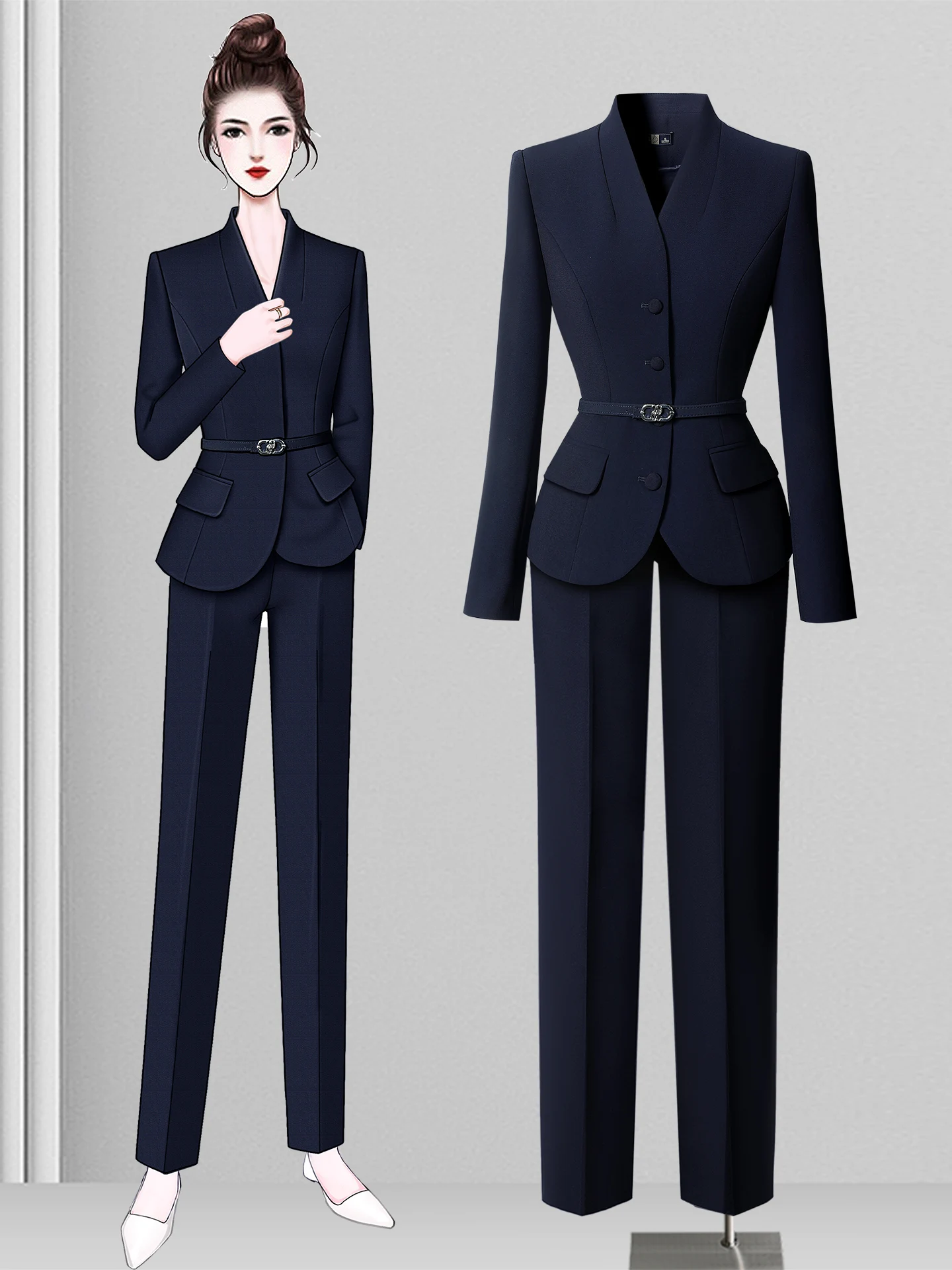 Professional Women's Suit Set Spring Autumn Elegant Sales Front Desk Work Uniform Counter Sister High End Jewelry Store
Professional Women's Suit Set Spring Autumn Elegant Sales Front Desk Work Uniform Counter Sister High End Jewelry Store