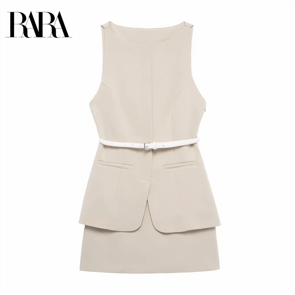 2025 RARA with belt round neck sleeveless design pure color simple temperament dress short skirt women's clothing
2025 RARA with belt round neck sleeveless design pure color simple temperament dress short skirt women's clothing