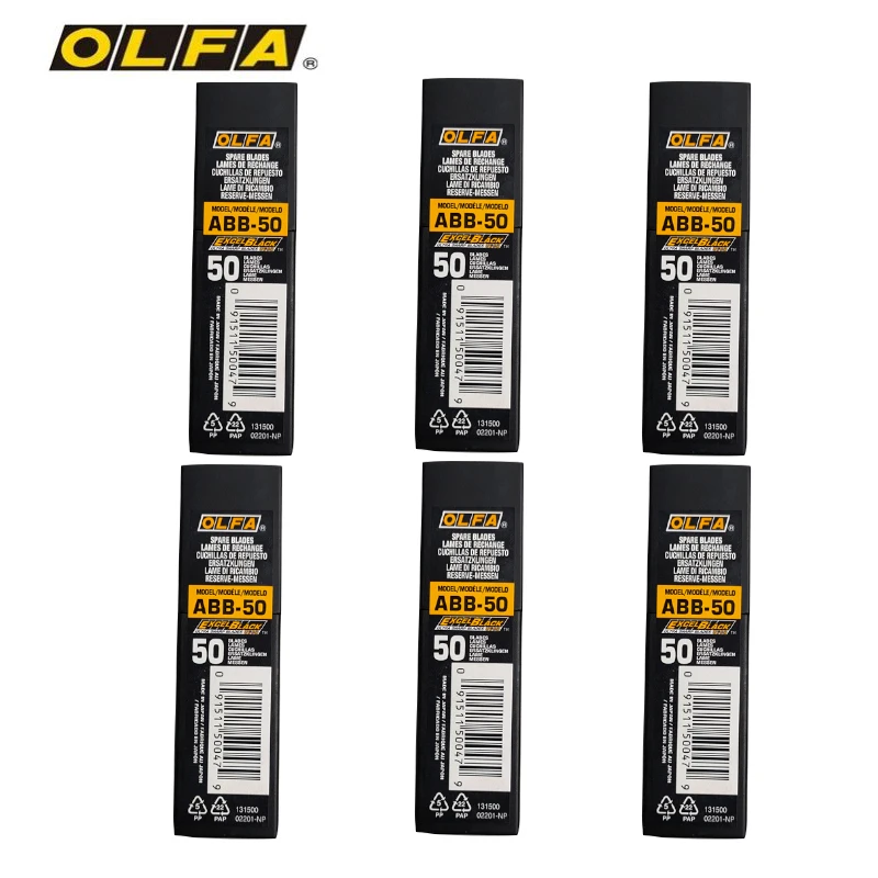 6pcs Japan OLFA ABB-50 0.38mm All-purpose Blades 9MM Width High Quality Black Blades Sharp and Durable Replacement Blades
6pcs Japan OLFA ABB-50 0.38mm All-purpose Blades 9MM Width High Quality Black Blades Sharp and Durable Replacement Blades