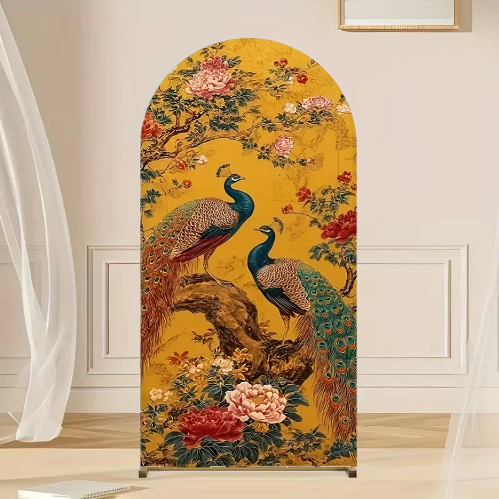 Indian Style Peacock Floral Wedding Birthday Party Baby Shower Covers Chiara Arch Decor Backdrop Photo Prop Double-sided
Indian Style Peacock Floral Wedding Birthday Party Baby Shower Covers Chiara Arch Decor Backdrop Photo Prop Double-sided