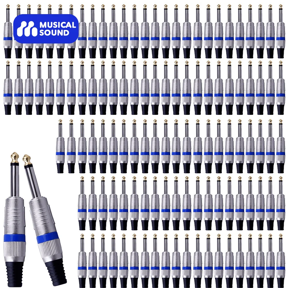 Musical Sound 6.35mm 1/4 inch TS Mono Plug Connectors 1/10/50 Pieces 6.35MM Mono Connector 1/4" Audio Plug for DJ Mixer Speaker
Musical Sound 6.35mm 1/4 inch TS Mono Plug Connectors 1/10/50 Pieces 6.35MM Mono Connector 1/4" Audio Plug for DJ Mixer Speaker