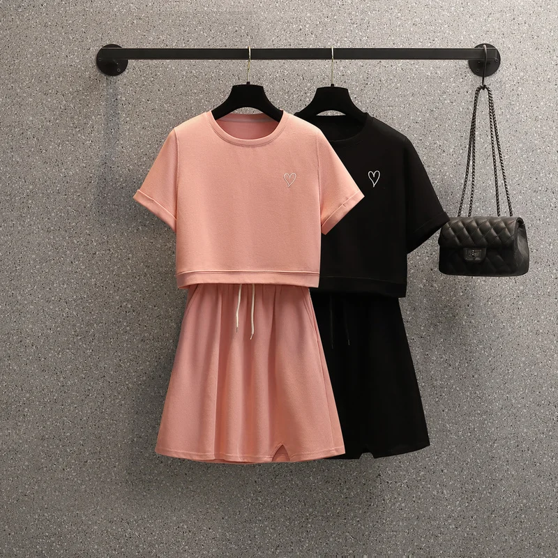 Women Embroidery Pink Black Tracketsuit T Shirt Top And Mini Skirt Two Piece Set Female Matching Outfits Clothing 2022 Summer
Women Embroidery Pink Black Tracketsuit T Shirt Top And Mini Skirt Two Piece Set Female Matching Outfits Clothing 2022 Summer