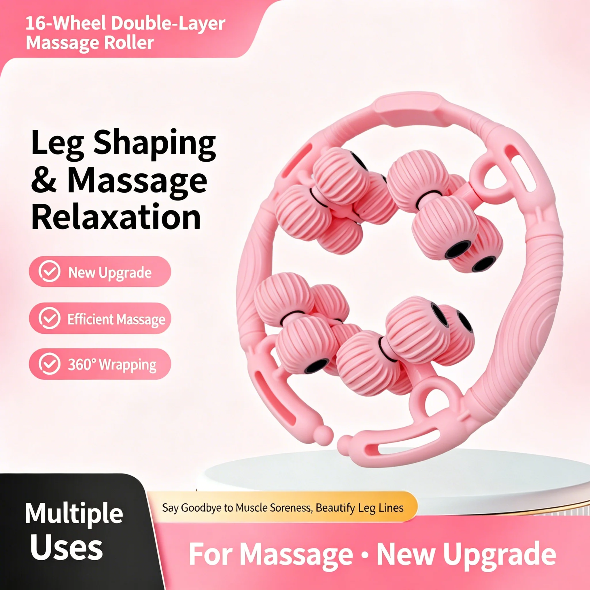 16 Wheels Double Layer Leg Massager Ring 360° Full Body Muscle Relaxation Tool for Neck Arm Calf Thigh Relief
16 Wheels Double Layer Leg Massager Ring 360° Full Body Muscle Relaxation Tool for Neck Arm Calf Thigh Relief
