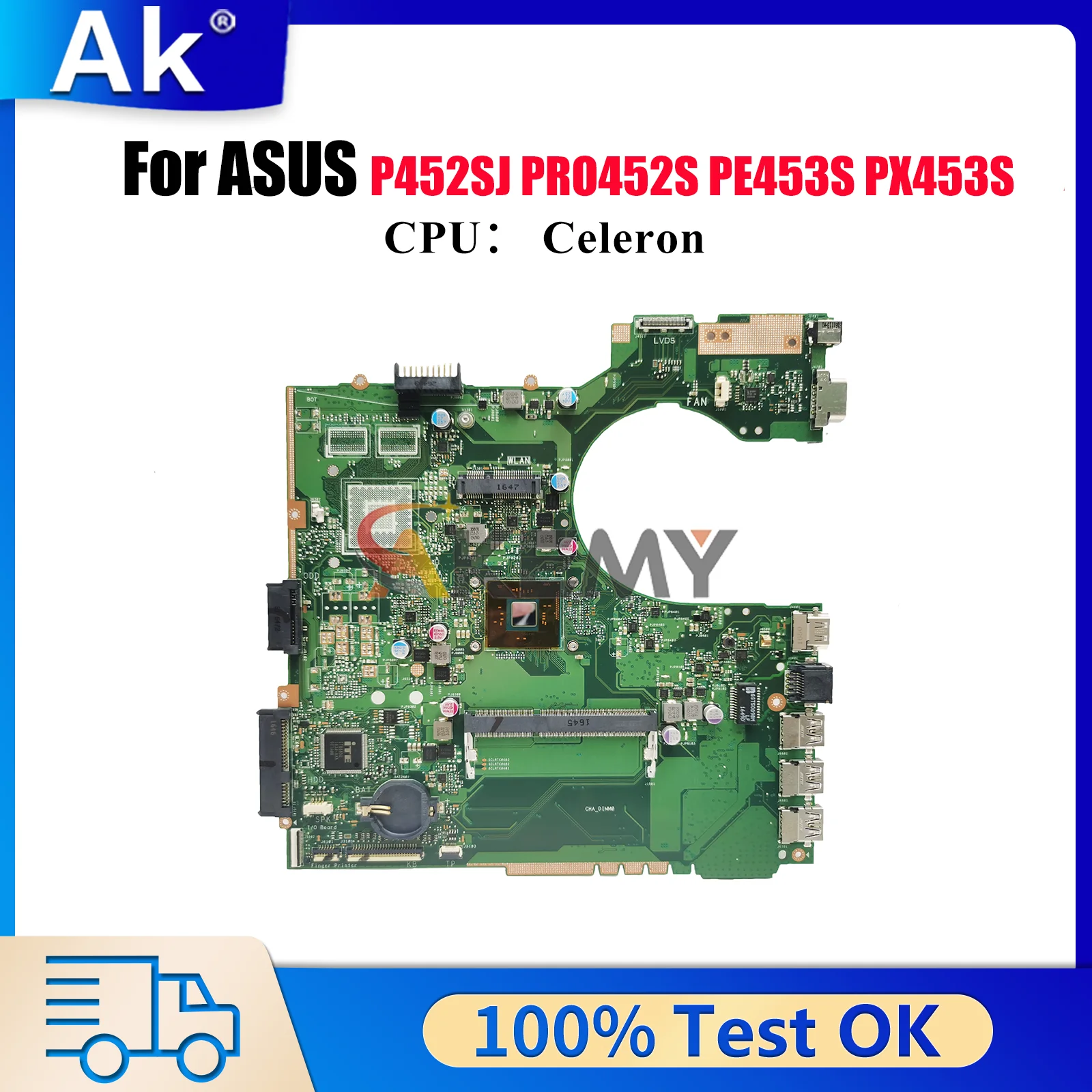 P452SA Laptop Motherboard For ASUS P452SA P452SJ PX453S P452S PE453S PRO452S Notebook Mainboard With Celeron CPU 108% tests OK
P452SA Laptop Motherboard For ASUS P452SA P452SJ PX453S P452S PE453S PRO452S Notebook Mainboard With Celeron CPU 108% tests OK