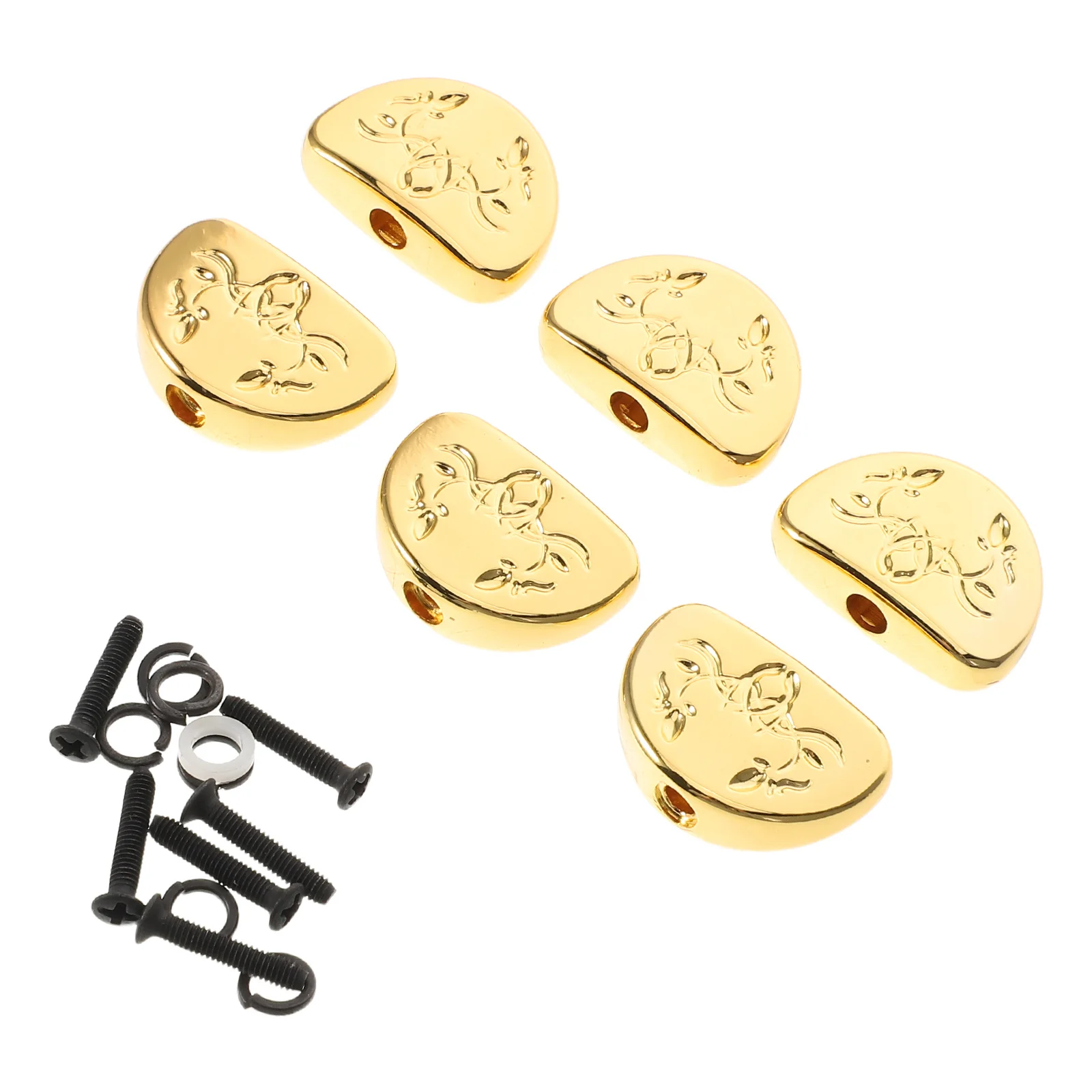6Pcs Metal Acoustic Guitar Knobs Folk Electric Tuning Pegs Smooth Operation Replacement Hardware for Stage Practice Use
6Pcs Metal Acoustic Guitar Knobs Folk Electric Tuning Pegs Smooth Operation Replacement Hardware for Stage Practice Use