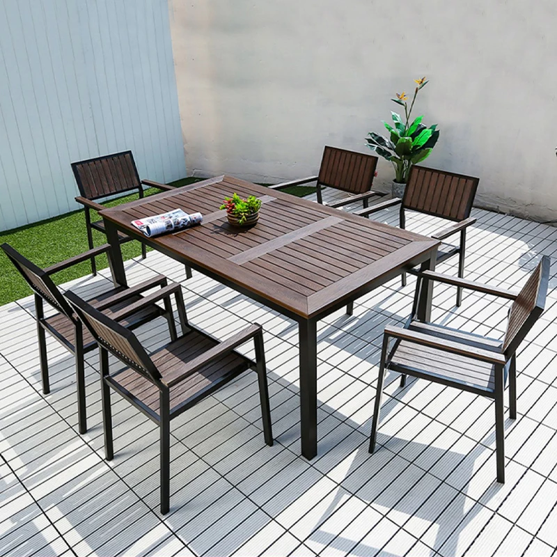 Modern Durable All-Weather Waterproof Wpc Composite Wood Garden Sets Outdoor Furniture Patio Dining Table For 6 Persons
Modern Durable All-Weather Waterproof Wpc Composite Wood Garden Sets Outdoor Furniture Patio Dining Table For 6 Persons