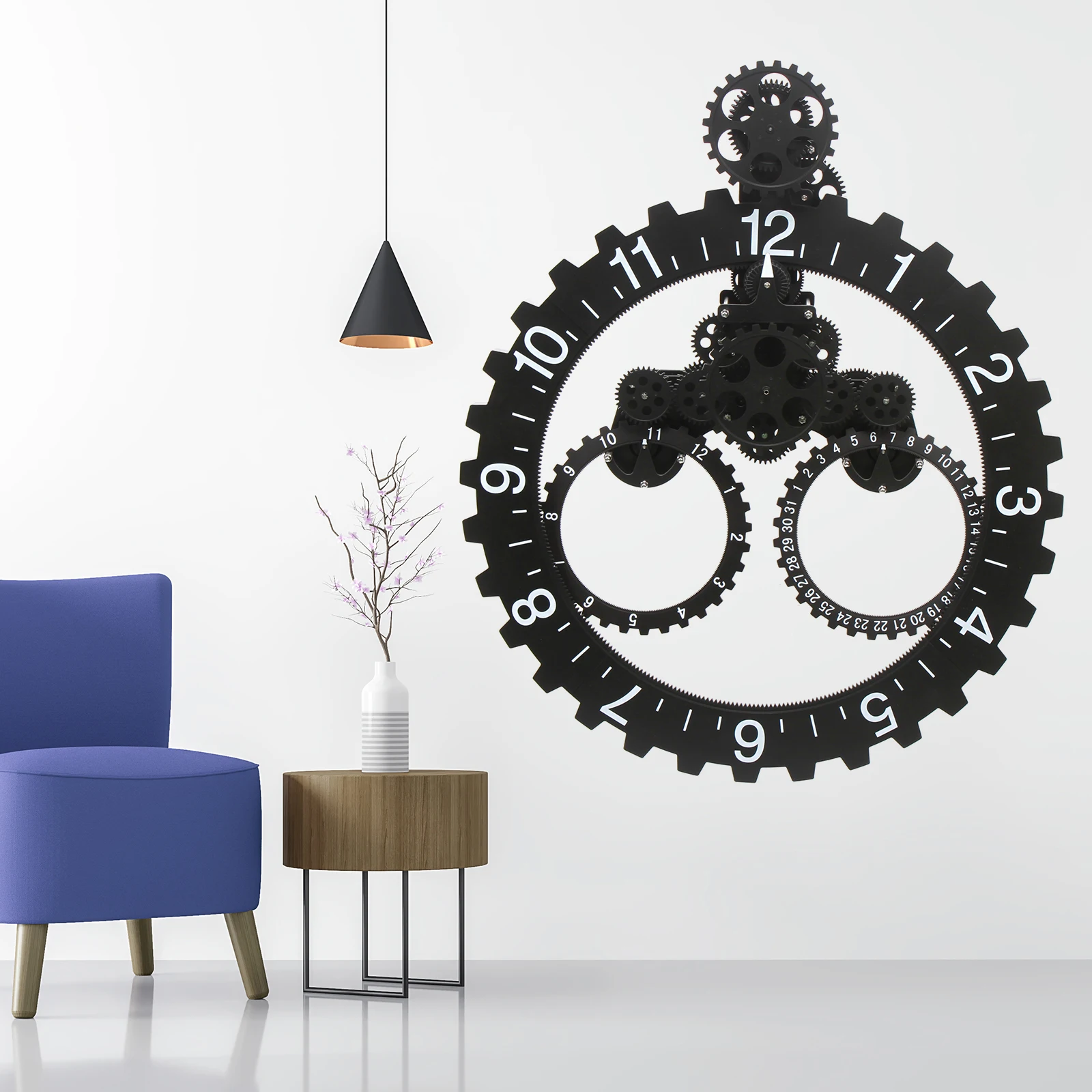 27" Modern Industrial Mechanical Moving Gear Clock Metal Gear Wall Clock Black Decor Silent/No Ticking
27" Modern Industrial Mechanical Moving Gear Clock Metal Gear Wall Clock Black Decor Silent/No Ticking