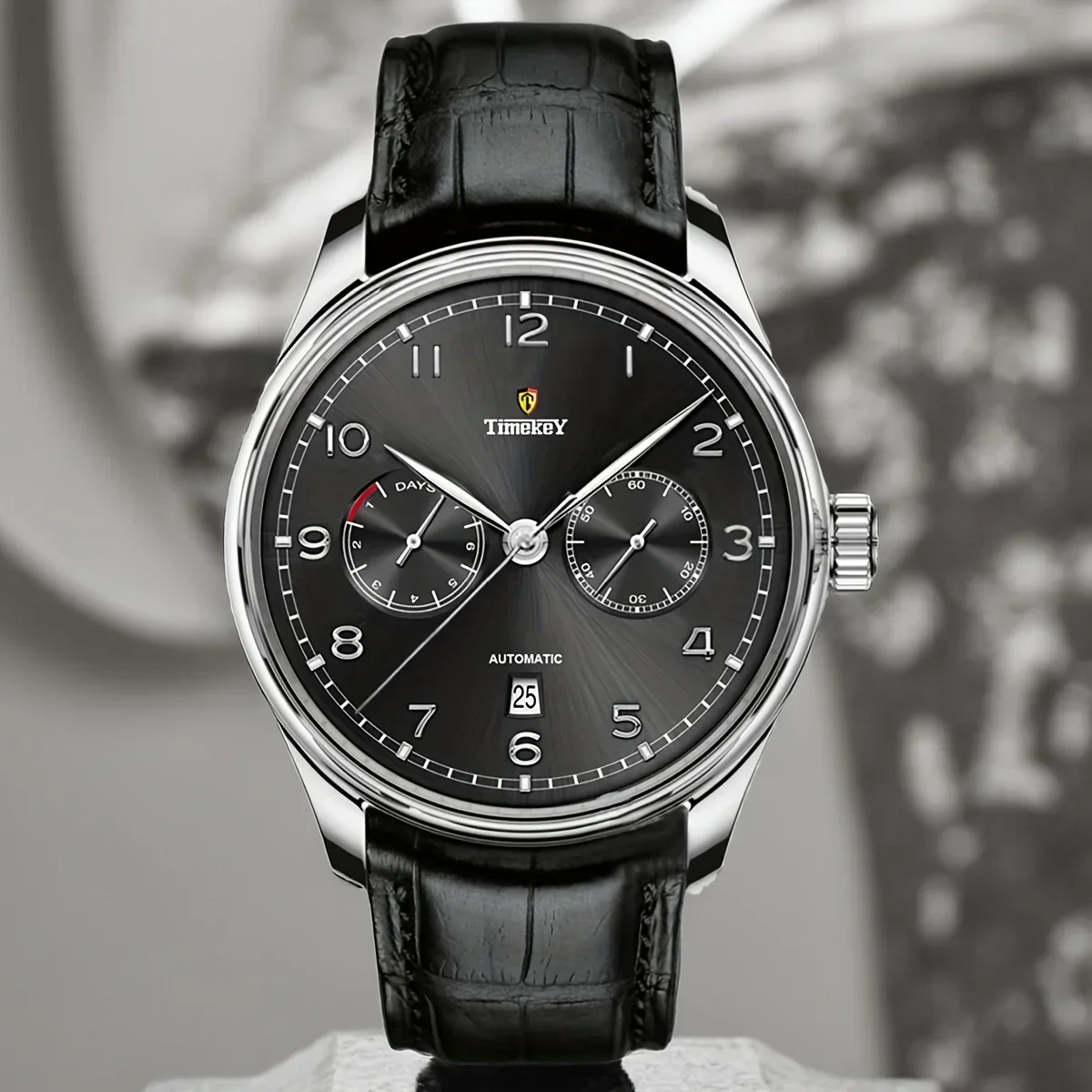 Automatic Mechanical Watch Leather Strap Dual Calendar Dual Display Waterproof Strengthened Fashion Business Men's Watch
Automatic Mechanical Watch Leather Strap Dual Calendar Dual Display Waterproof Strengthened Fashion Business Men's Watch