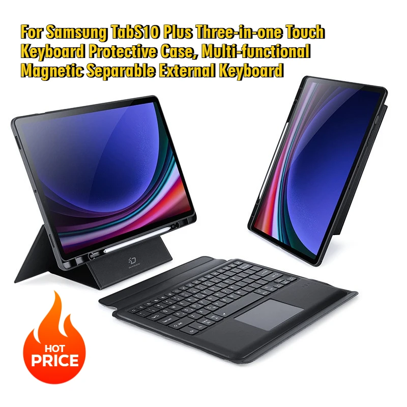 A Three in One Multi Functional Magnetic Detachable External Keyboard Protective Case for Samsung TabS10 Plus
A Three in One Multi Functional Magnetic Detachable External Keyboard Protective Case for Samsung TabS10 Plus