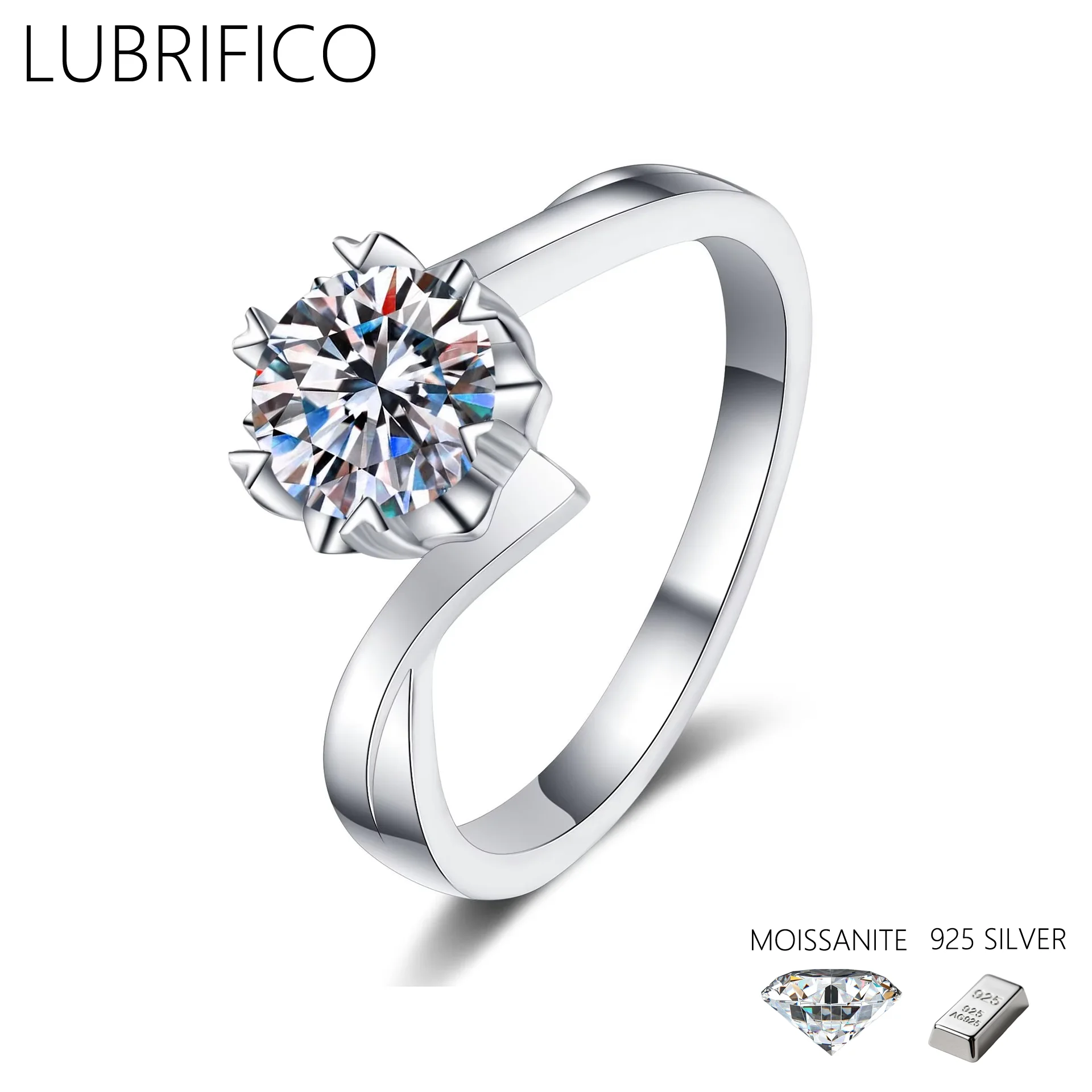 0.3-2.0 Ct Moissanite Snowflake Ring 925 Sterling Silver Lab Diamond Eternity Band Engagement Wedding Rings For Women
0.3-2.0 Ct Moissanite Snowflake Ring 925 Sterling Silver Lab Diamond Eternity Band Engagement Wedding Rings For Women