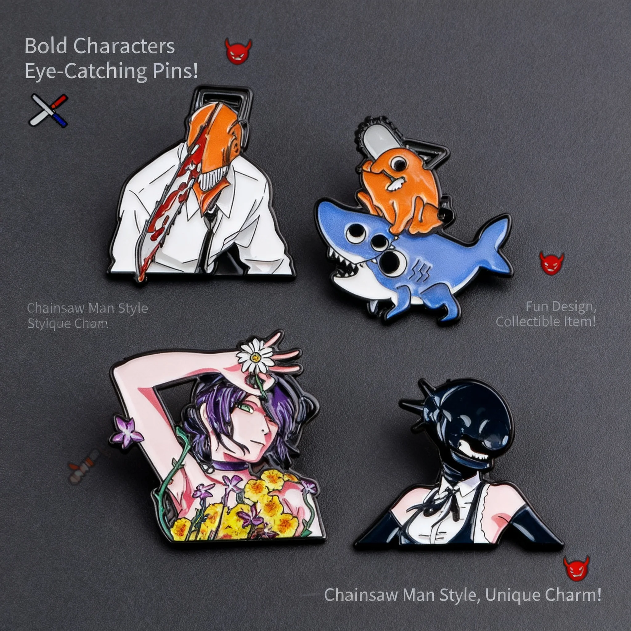 Chainsaw Man Anime Pin Badge Alloy Brooch Clothing Backpack Accessories Jewelry Cross Border Trade Hot Selling Fashion Decor
Chainsaw Man Anime Pin Badge Alloy Brooch Clothing Backpack Accessories Jewelry Cross Border Trade Hot Selling Fashion Decor