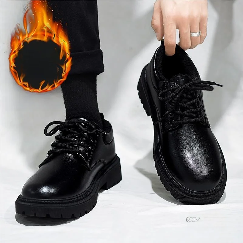 Men's Winter Fleece Lined Leather Shoes Casual Business Style Heightening Black Leather Shoes British Style round Toe Rubber ...
Men's Winter Fleece Lined Leather Shoes Casual Business Style Heightening Black Leather Shoes British Style round Toe Rubber ...
