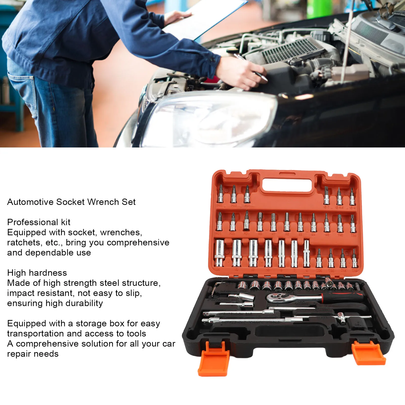 Набор автомобильных торцевых ключей, инструмент для ремонта автомобильных торцевых ключей, промышленный, устойчивый к скольжению, с накаткой для ремонта автомобилей
Набор автомобильных торцевых ключей, инструмент для ремонта автомобильных торцевых ключей, промышленный, устойчивый к скольжению, с накаткой для ремонта автомобилей