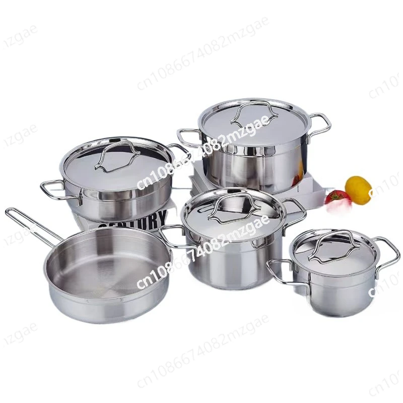 Stainless steel thickened five-layer bottom set soup pot 9-piece set heat-resistant multi-function
Stainless steel thickened five-layer bottom set soup pot 9-piece set heat-resistant multi-function