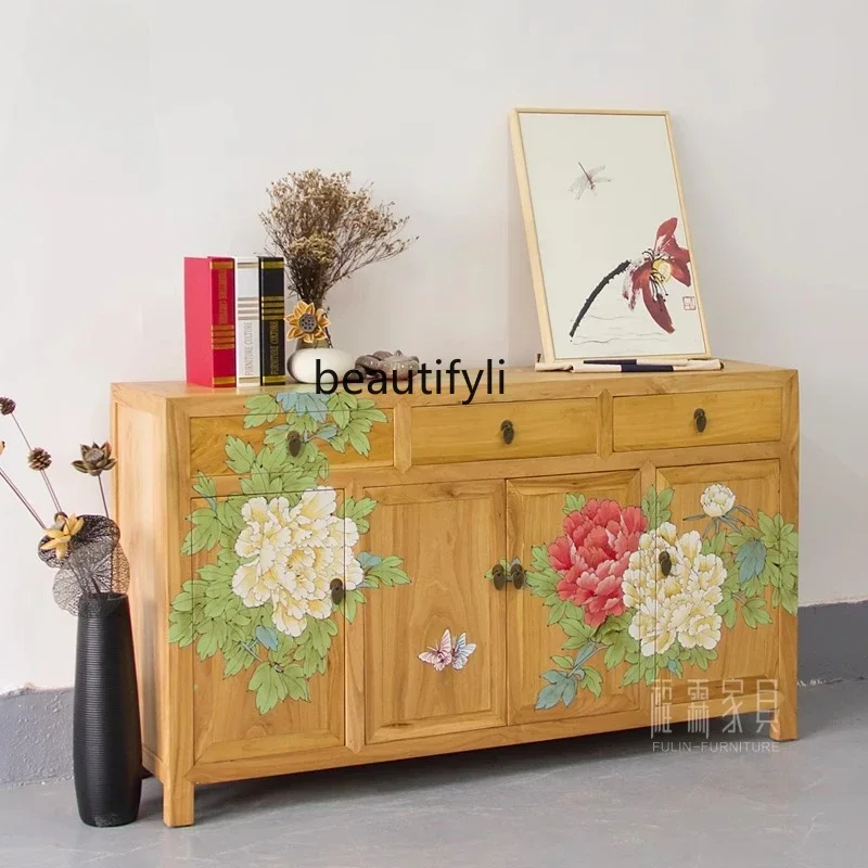 xz1Old elm hand-painted shoe cabinet Chinese solid wood porch cabinet foyer storage side cabinet classical and simple
xz1Old elm hand-painted shoe cabinet Chinese solid wood porch cabinet foyer storage side cabinet classical and simple