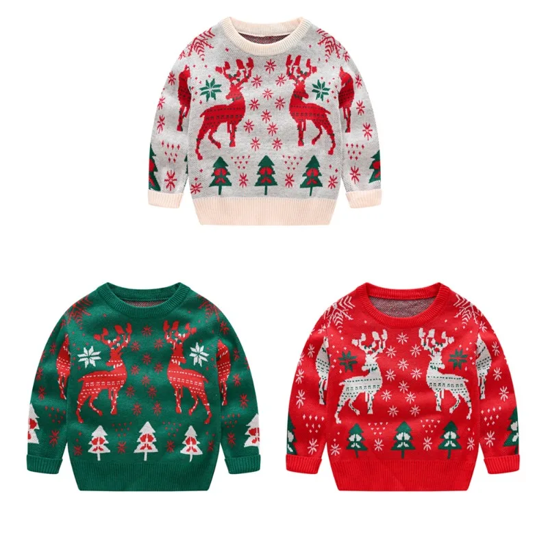 Children's Sweaters Male and Female Baby Cartoon Knitwear Small and Medium Children's Elk Jacquard Pullover Christmas Sweater
Children's Sweaters Male and Female Baby Cartoon Knitwear Small and Medium Children's Elk Jacquard Pullover Christmas Sweater