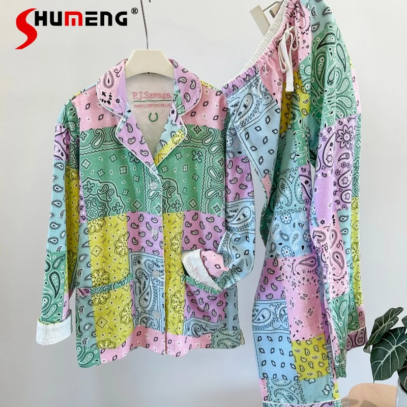 All Cotton Autumn Winter Warm Pajama Sets Female Long Sleeve Long Pants Homewear Set Women's Japanese Style Sleep Suits
All Cotton Autumn Winter Warm Pajama Sets Female Long Sleeve Long Pants Homewear Set Women's Japanese Style Sleep Suits