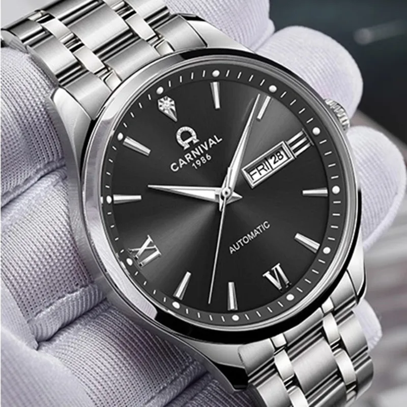 КАРНАВАЛ брендовые модные деловые часы для мужчин, роскошные автоматические наручные часы, водонепроницаемые сапфировые часы-календарь, Reloj Hombre
КАРНАВАЛ брендовые модные деловые часы для мужчин, роскошные автоматические наручные часы, водонепроницаемые сапфировые часы-календарь, Reloj Hombre