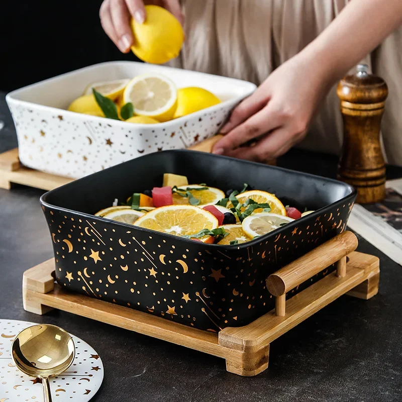 Nordic square fruit salad bowl creative wooden frame ceramic smoothie simple star and moon square dessert
Nordic square fruit salad bowl creative wooden frame ceramic smoothie simple star and moon square dessert