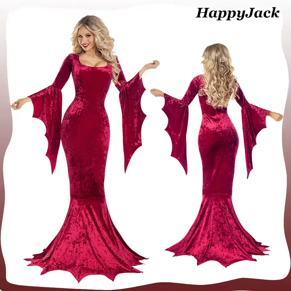 Vampire Cosplay Bat Costume Medieval Retro Gothic Long Dress Adult Women Halloween Masquerade Party Gown Carnival Clothing
Vampire Cosplay Bat Costume Medieval Retro Gothic Long Dress Adult Women Halloween Masquerade Party Gown Carnival Clothing