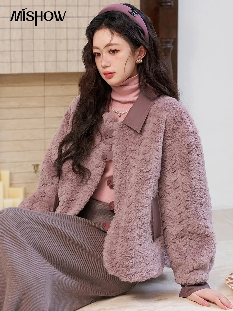 MISHOW Lamb Wool Short Coat for Women 2024 Autumn Winter New High Quality Lapel Collar Lambswool Thick Warm Crop Coat MXC53W0123
MISHOW Lamb Wool Short Coat for Women 2024 Autumn Winter New High Quality Lapel Collar Lambswool Thick Warm Crop Coat MXC53W0123