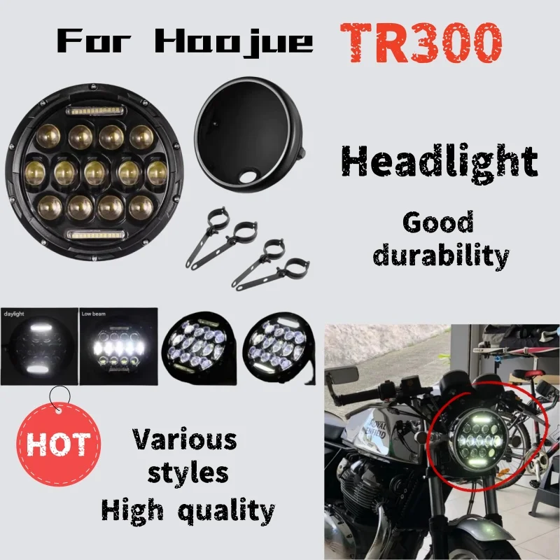 For Haojue TR300 motorcycle 7-inch LED retro car headlight round light modification
For Haojue TR300 motorcycle 7-inch LED retro car headlight round light modification