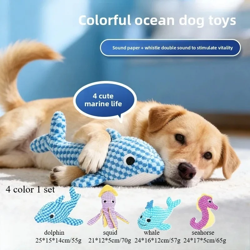 Interactive Dog Toy Set 4PCS Ocean Animals Crinkle Squeaker Durable Chew Teeth Cleaning Self-Entertainment Puppy Play
Interactive Dog Toy Set 4PCS Ocean Animals Crinkle Squeaker Durable Chew Teeth Cleaning Self-Entertainment Puppy Play