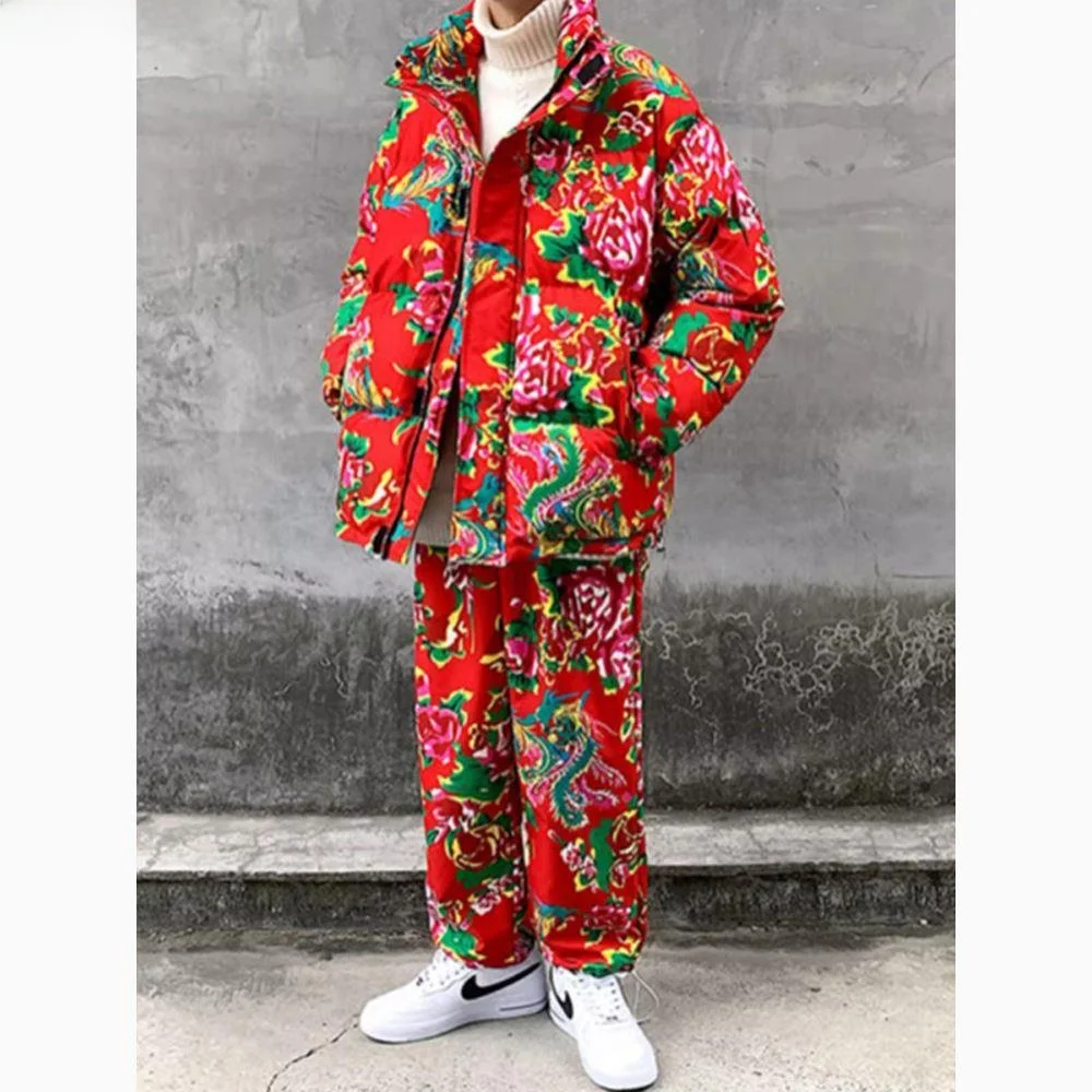 Heavyweight Thermal Cotton Jaet Set for Men Winter Cold Proof Floral Print Oversize Sle Stand Fit Zipper Closure Casua...
Heavyweight Thermal Cotton Jaet Set for Men Winter Cold Proof Floral Print Oversize Sle Stand Fit Zipper Closure Casua...