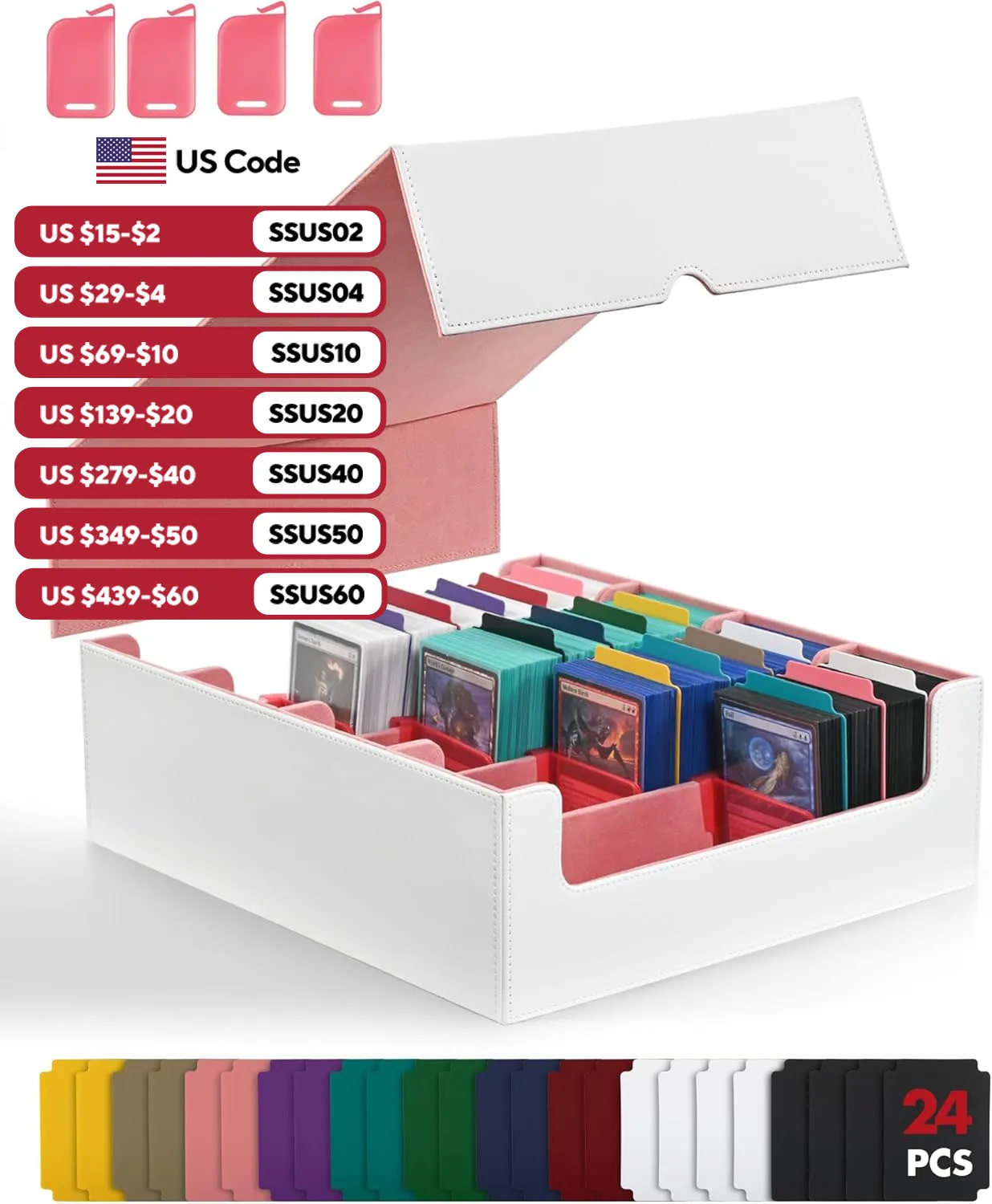 TINTEK 3000+ Card Storage Box for MTG, Pokémon, Yugioh and More – 4-Row Large Capacity Deck Case with 24 Colored Dividers & 4 Ca
TINTEK 3000+ Card Storage Box for MTG, Pokémon, Yugioh and More – 4-Row Large Capacity Deck Case with 24 Colored Dividers & 4 Ca
