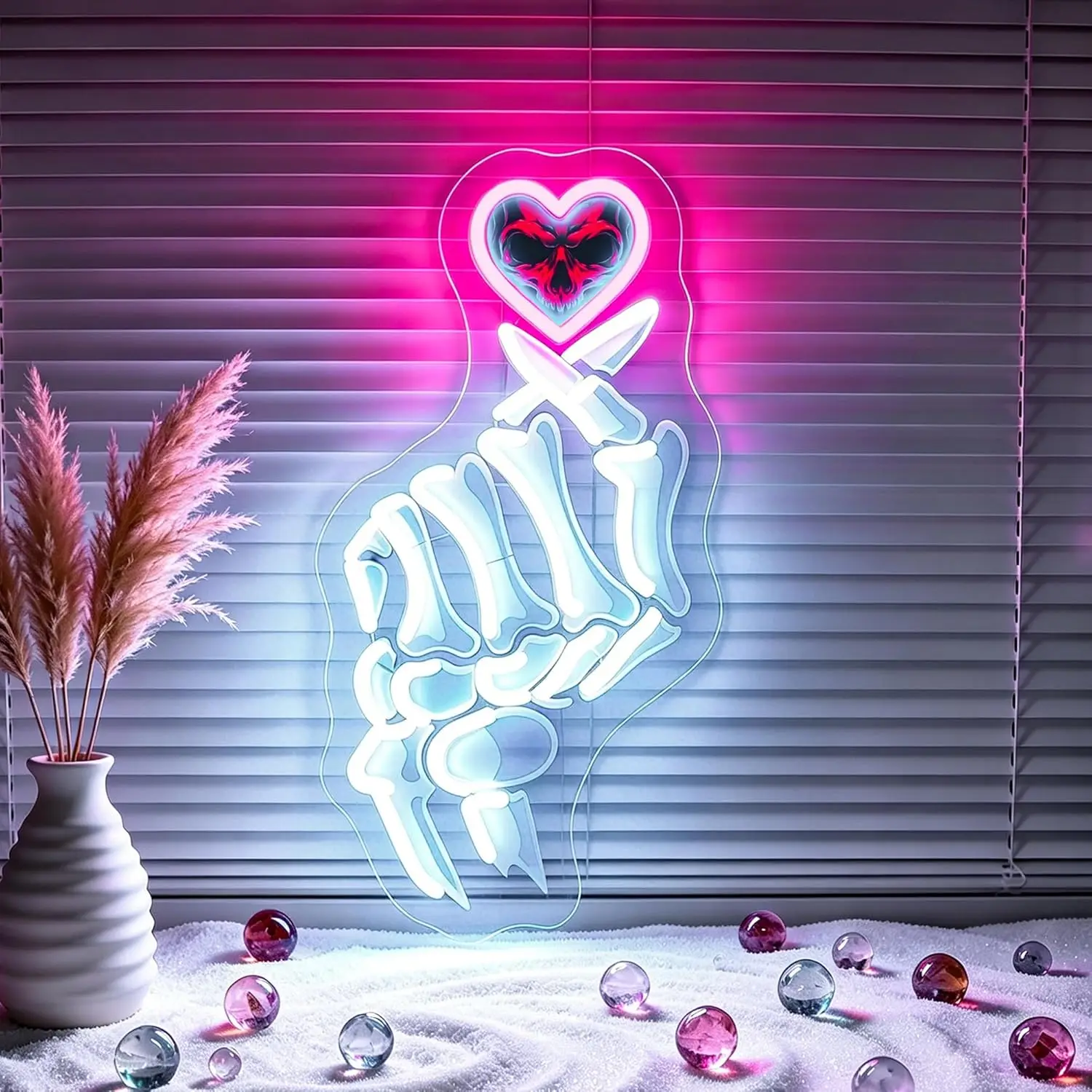 Skeleton Finger Heart Neon Sign USB Powered LED Neon Light for Bar Gaming Room Bedroom Decoration Gift Art Wall Light
Skeleton Finger Heart Neon Sign USB Powered LED Neon Light for Bar Gaming Room Bedroom Decoration Gift Art Wall Light