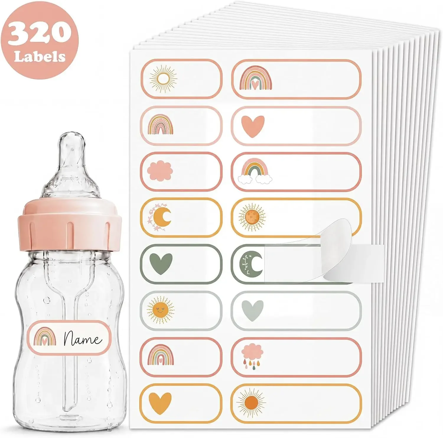 320 Waterproof Name Labels for Daycare & School, Reusable Self-Adhesive Tags for Bottles & Essentials, Boho Design
320 Waterproof Name Labels for Daycare & School, Reusable Self-Adhesive Tags for Bottles & Essentials, Boho Design