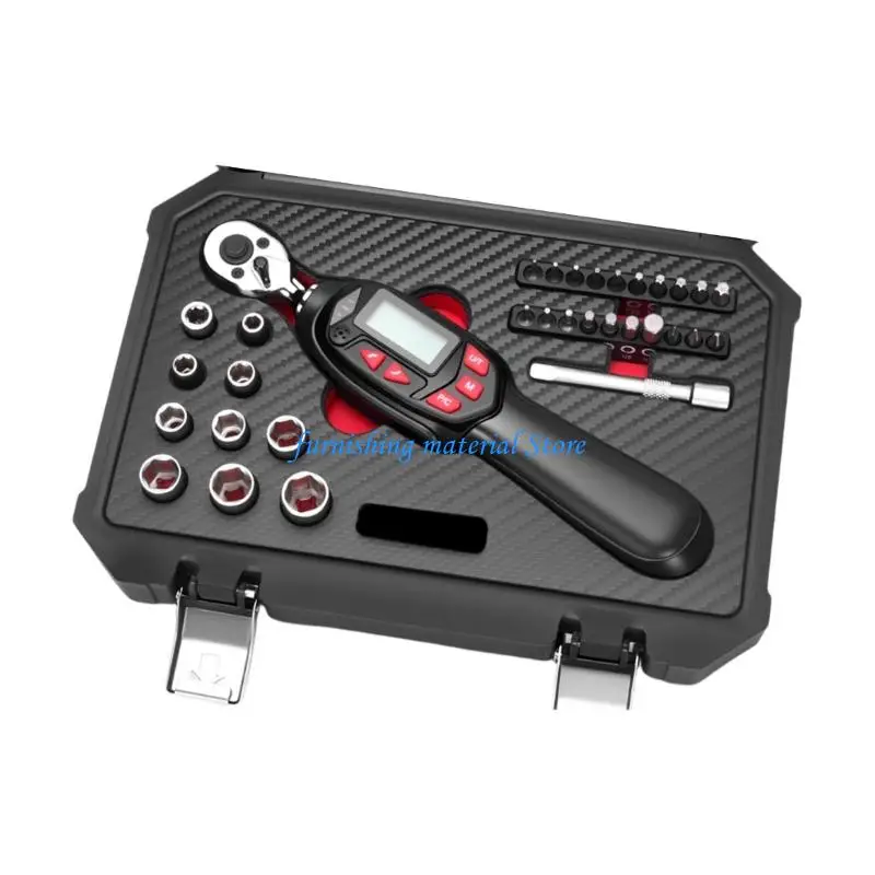 Y5GD Pack of 32Piece Digital Torque Wrench Set Including Various Sockets Bit Extension Bar Case for Vehicle Automotive Repair
Y5GD Pack of 32Piece Digital Torque Wrench Set Including Various Sockets Bit Extension Bar Case for Vehicle Automotive Repair
