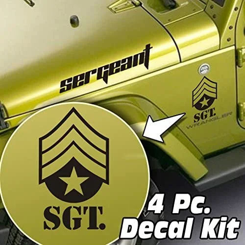Набор наклеек на боковой бленде и крыло для Jeep Wrangler LJ TJ JK JKU - Sergeant Badge, 4 шт.
Набор наклеек на боковой бленде и крыло для Jeep Wrangler LJ TJ JK JKU - Sergeant Badge, 4 шт.