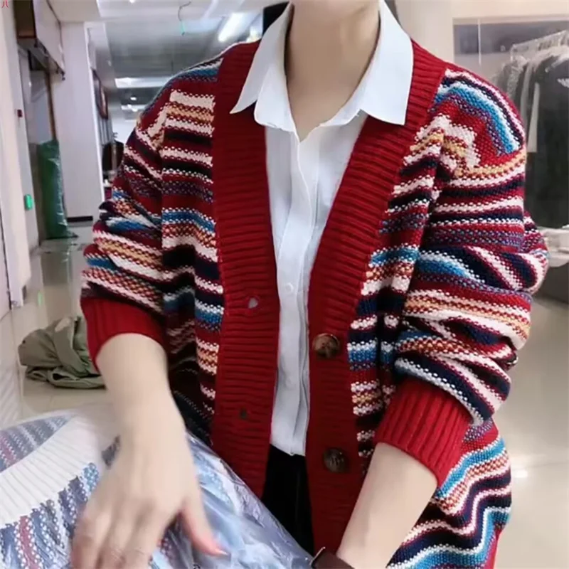 Korean Women Color Thread Knit Female Large Size 4xl Sweater Spring Autumn Ladies Fashion Loose Knitted Cardigan
Korean Women Color Thread Knit Female Large Size 4xl Sweater Spring Autumn Ladies Fashion Loose Knitted Cardigan