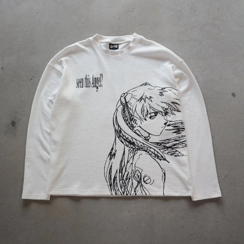 Y2K Trendy White Round Neck Sweater Retro Asuka Anime Girl Embroidery Graphic Loose Fitting Sweater Leisure Unisex Knit Sweater
Y2K Trendy White Round Neck Sweater Retro Asuka Anime Girl Embroidery Graphic Loose Fitting Sweater Leisure Unisex Knit Sweater