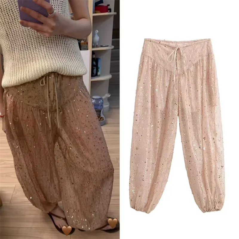 2026 Summer New Style Women's Long Pants Pink Sequins Decorated Loose Tapered Pants Sexy Fashionable Versatile
2026 Summer New Style Women's Long Pants Pink Sequins Decorated Loose Tapered Pants Sexy Fashionable Versatile