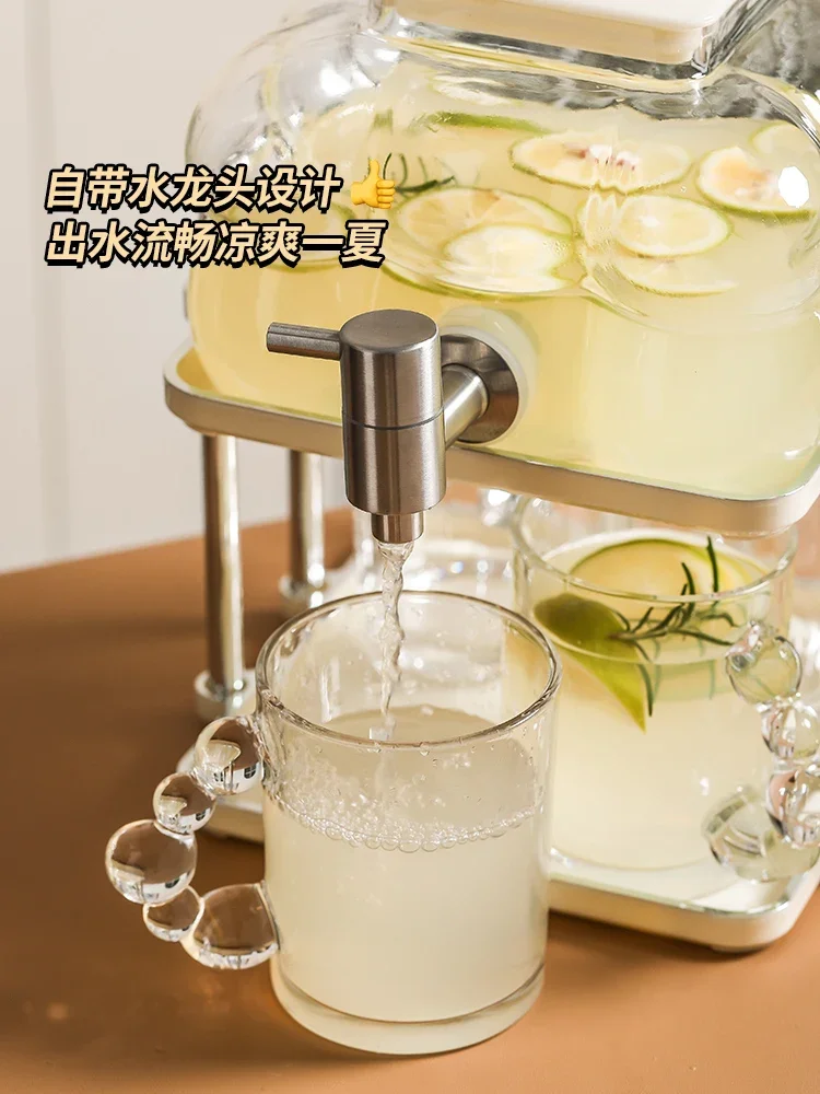 Glass refrigerator cold water kettle, household fruit juice beverage bucket with faucet, fruit tea bucket, cold drink bucket, hi
Glass refrigerator cold water kettle, household fruit juice beverage bucket with faucet, fruit tea bucket, cold drink bucket, hi